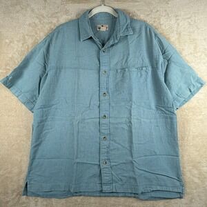 Woolrich Mens Short Sleeve Button Up Lt Green Gingham Check Casual Top Size L